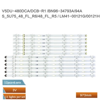 ใหม่ แถบไฟแบ็คไลท์ led สําหรับ Samsung UA48JU5900 48JU50SW V5DU-480DCA DCB-R1 34793A 12 ชิ้น = 6 ชุด