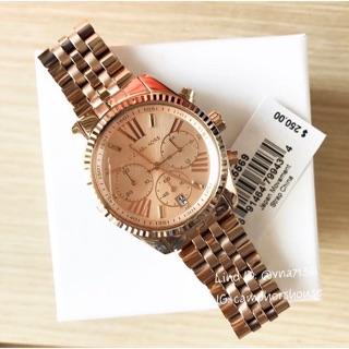 🌟พร้อมส่ง🌟Michael Kors Lexington Chronograph Rose Dial Ladies Watch