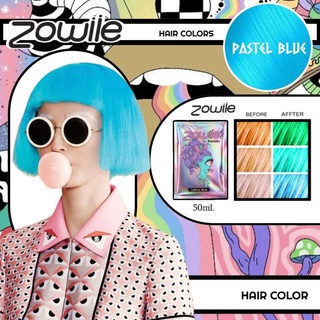 zowiie keratin color Pastel blue ขนาด 50ml.