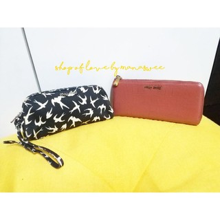 (ตำหนิ)Set Miu Miu wallet+cosmetic bag แท้ 100%