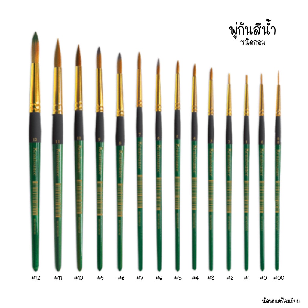 พู่กันสีน้ำ ชนิดกลม Renaissance เบอร์00-12 (1 ด้าม)
