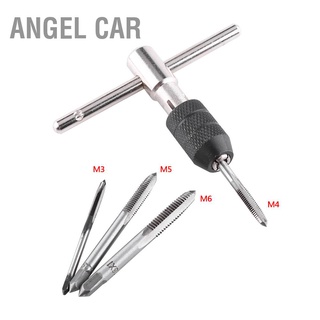 Hand Screw Thread Tap Wrench Handle With 4pcs Straight Flute Taps M3/M4/M5/M6