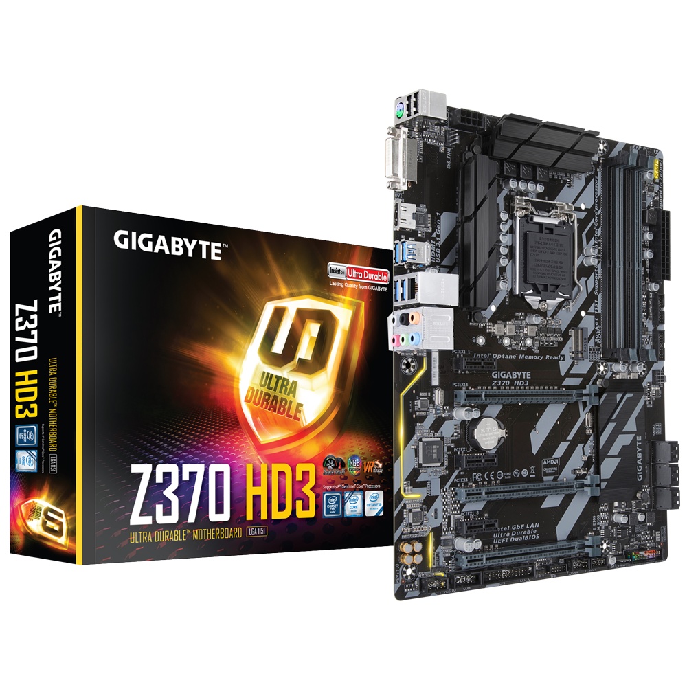 MAINBOARD (เมนบอร์ด) 1151v2 GIGABYTE Z370 HD3 พร้อมส่ง