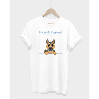 เสื้อยืดลายสุนัข อัลเซเชี่ยน Me &amp; My Shepherd