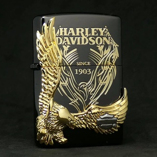 Zippo HDP-15 Harley Davidson - Eagle (Black-Gold) ของแท้ รับประกันตลอดชีวิต