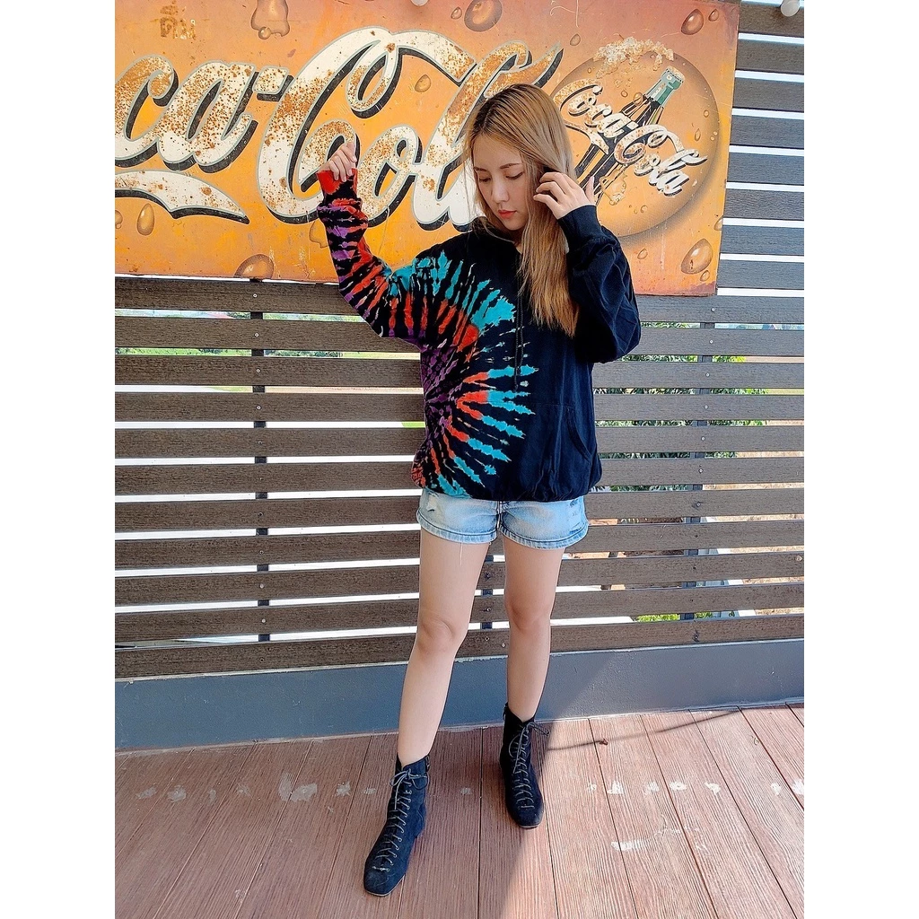 เสื้อฮูดกันหนาว มัดย้อมกัดลายโทนสีพาสเทล thumbnail 8