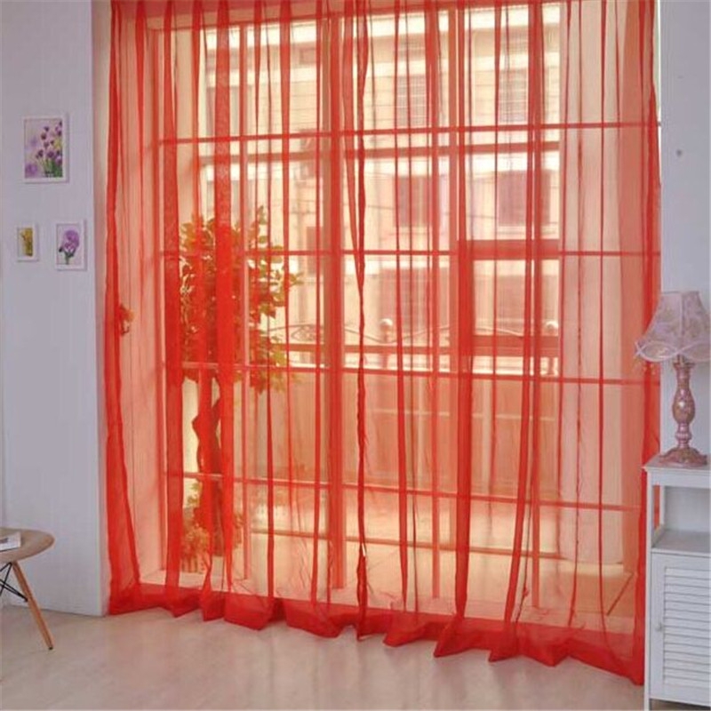 Pair 100 270cm Living Room Curtain Tulle Door Window Curtain Drape