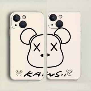 Realme C35 C21 C25 C25S C17 C15 C12 C20 C11 2021 9 Pro+ 8 Pro Plus 5 7i Narzo 20 30A Realme5 Realme8 Realme9 4G 5G Cute Cartoon Couple KAWS Line Bear straight edge Silicon Soft Phone Case MDD 07