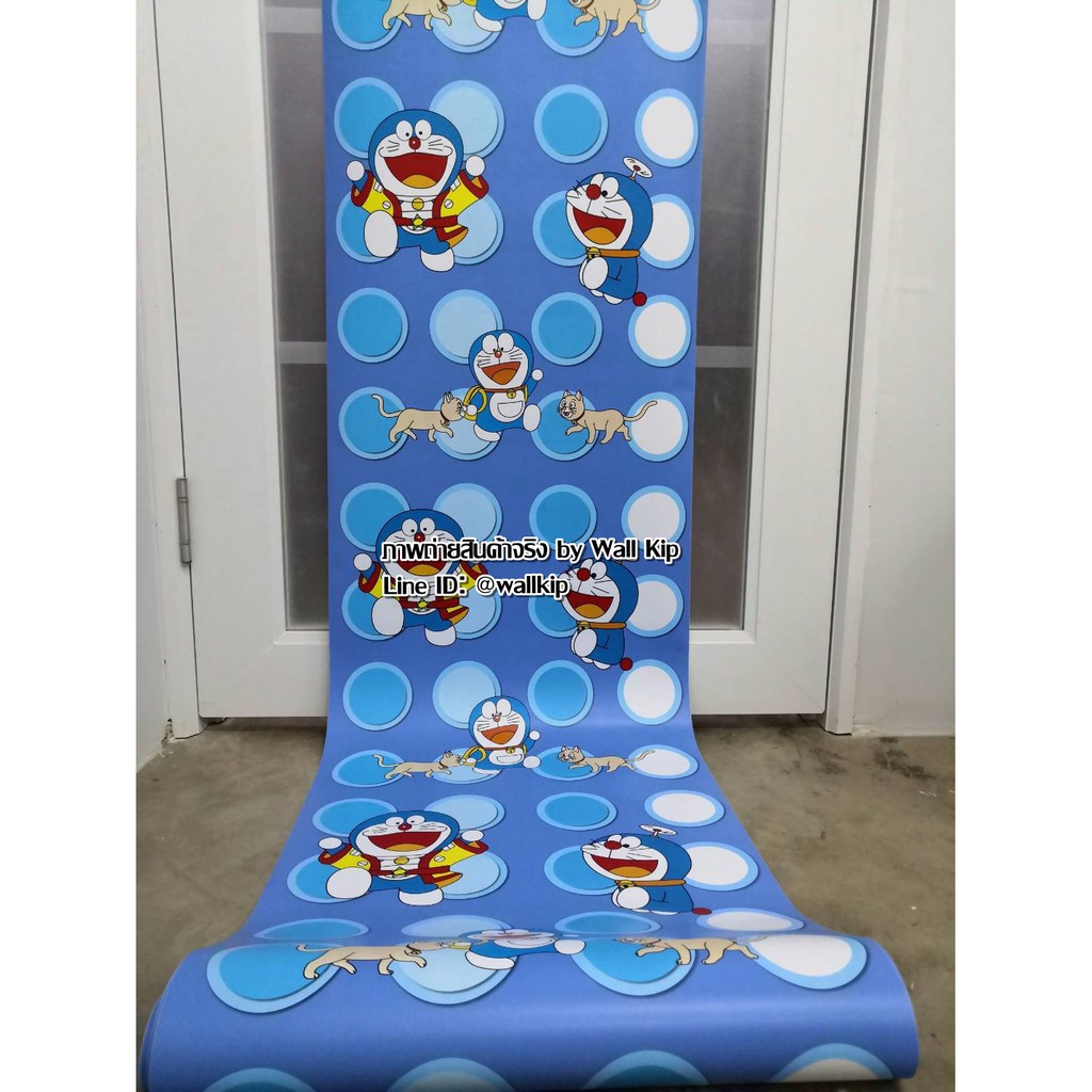 (ส่งด่วน มีโค้ดลด) Wall Kip วอลเปเปอร์ โดเรม่อน ติดผนัง สติ๊กเกอร์ มีกาวในตัว ติดเองได้