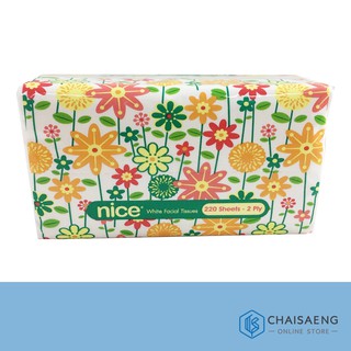 Nice White Facial Tissue ไนซ์ กระดาษเช็ดหน้าซอฟท์แพ็ค 220 แผ่น