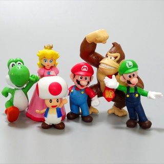 6 ชิ้น / เซต ซูเปอร์มาริโอ้ Bros ฟิกเกอร์แอกชัน โมเดล ตุ๊กตา อะนิเมะ Luigi Yoshi Bowser PVC ของสะสม เครื่องประดับ โมเดล ตุ๊กตา ของเล่น