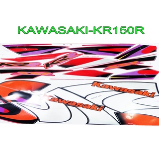 A สติ๊กเกอร์ติดรถมอเตอร์ไซด์ สำหรับ KAWASAKI-KR150R ปี2001สีแดง