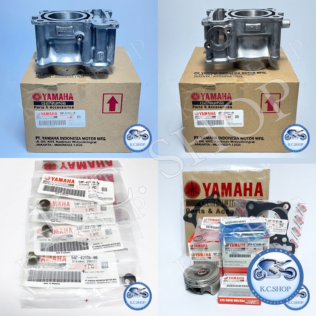 เสื้อสูบ NMAX 155ปี16-18 AEROX 155ปี17-20 +ลูกสูบชุด+โอริงฝาสูบ+ปะเก็นเสื้อ+ปะเก็นฝา+ซีล4ตัว  แท้ศูนย์100% 2DP-E1311-10