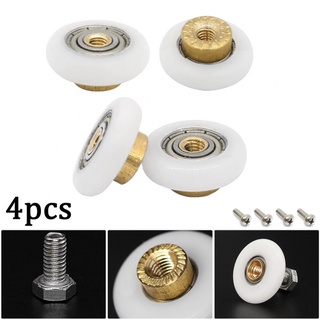 4pcs Shower Room Pulley Bathroom Sliding Glass Door Wheels Nylon Copper Roller Shower Doors