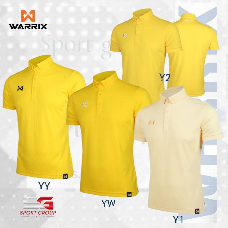 WARRIX WA-PLA024 เสื้อโปโลแขนสั้นสีเหลือง รุ่น WA-3324