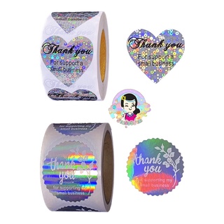 สติ๊กเกอร์ขอบคุณ วิบวับๆ สติ๊กเกอร์ปิดผนึก 500 ดวง #ร้านรุ้งจิปาถะ