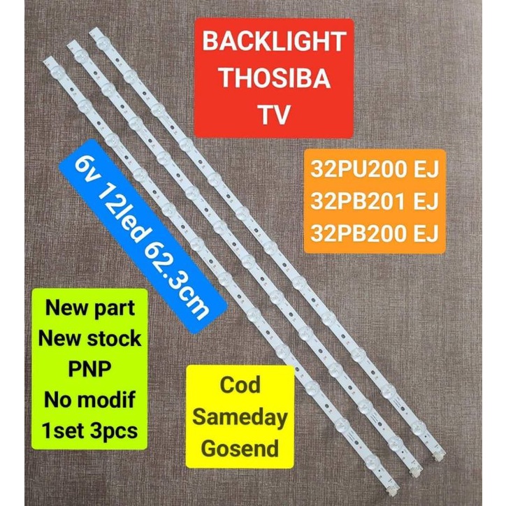 โคมไฟ Led bl แบ็คไลท์ทีวี tosiba 32pb200 32pb201 32pb200ej 32pu200ej 32pu200 32pb201ej 12led 6v