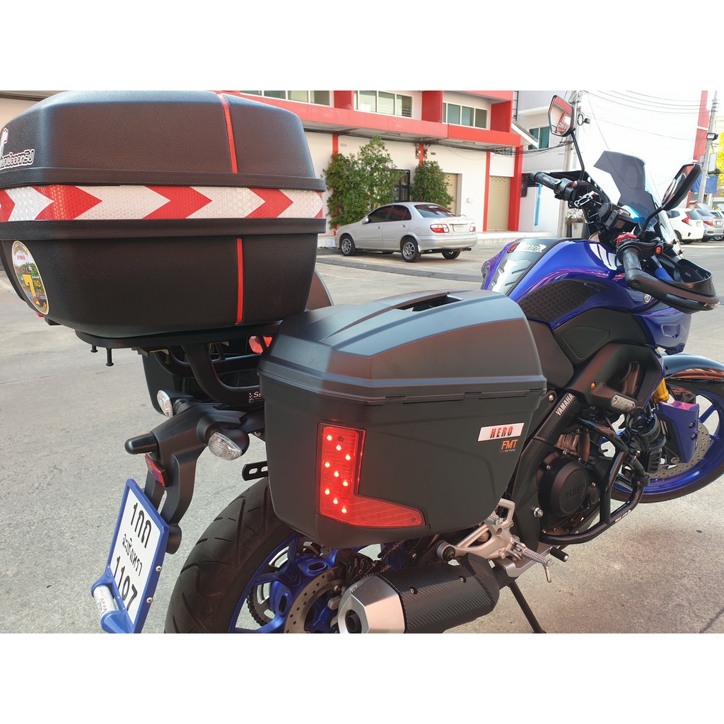 กล่องข้าง HERO X23 ขนาด 23 ลิตร/ข้าง ไฟท้าย LED สีแดง ฝาเปิดด้านบน ทั้งชุดประกอบด้วย กล่องข้าง 2 ใบ และชุดแร็คข้าง - รูปที่ 2