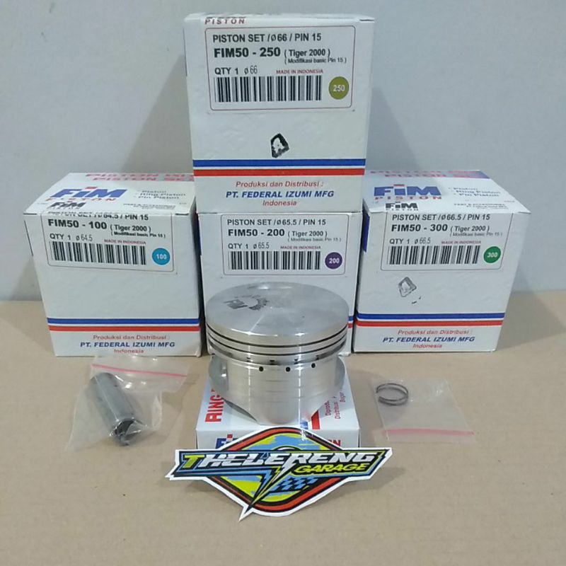 ลูกสูบ Fim-50 Tiger ชุดแหวนชุดลูกสูบ Fim Tiger 64 64.5 65 65.5 66 66.5 และปากกา Seher Thelereng_Gara