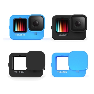 TELESIN Soft Silicone Case Housing Cover Lens Cap For GoPro Hero 9 Black Go pro 9 Accessories