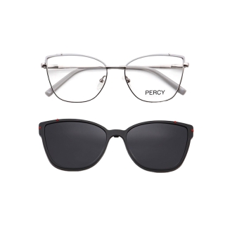 PERCY แว่นสายตาทรงCat-Eye B23108-C4 พร้อมคลิปออนกันแดดและบัตร Voucher ส่วนลดค่าตัดเลนส์ 50% By ท็อปเจริญ