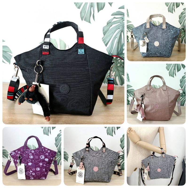 Kipling Nori handbag & shoulder bag กระเป๋าถือหรือสะพาย สีเทา Grey weave