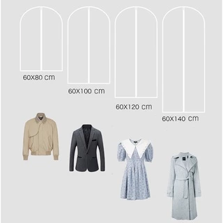 ถุงพลาสติกคลุมเสื้อ ถุงใส่สูท ชุดราตรี จัดระเบียบตู้ ครอบคุมเดรส กันฝุ่น