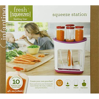 Infantino Squeeze Station Baby Food Maker เครื่องบรรจุอาหาร มาพร้อมกับถุงใส่ 10ชิ้นคะ