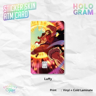 Luffy - HOLOGRAM สติกเกอร์การ์ดผิว - Vinyl ATM Debit Credit Emoney Flazz One Piece Sticker