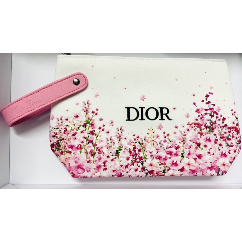 💥ฟรีถุงและริบบิ้น Dior💥 กระเป๋าเครื่องสำอางค์ Dior ลายดอกไม้สีชมพู แท้💯