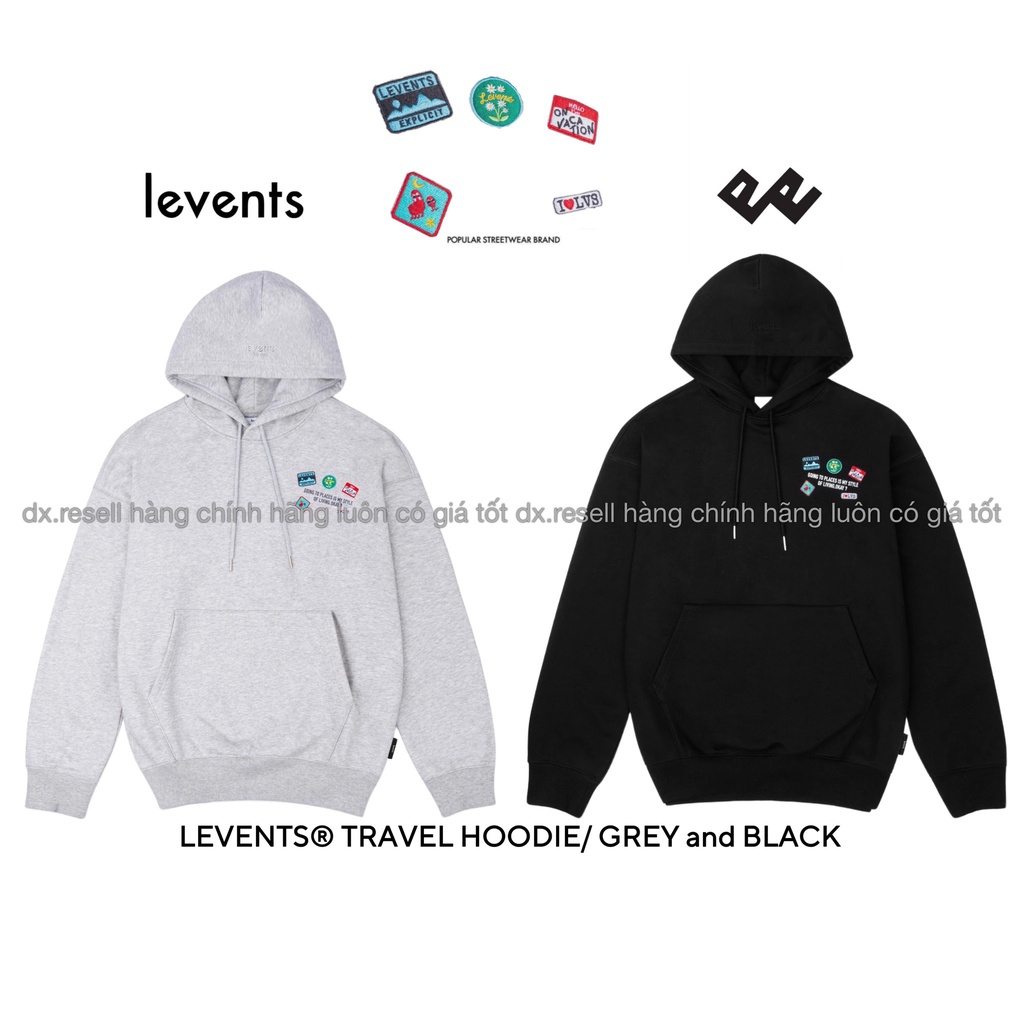 LEVENTS TRAVEL HOODIE/ (GREY และ BLACK) เสื้อฮู้ด ซื้อ 2 ชิ้น รับฟรี กระเป๋าโท้ต หรือถุงกระดาษ Leven