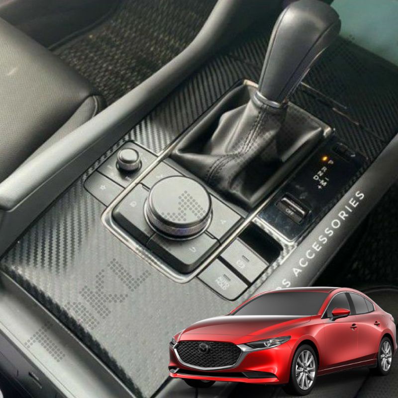 All New Mazda3 (2019-2023) สติ๊กเกอร์​ลายเคฟล่ากันรอยภายในรถ​