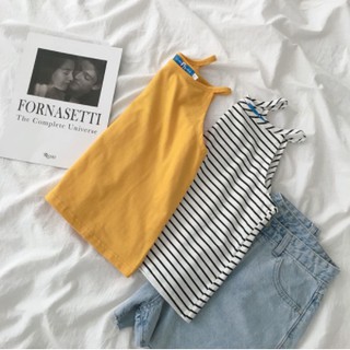 ส่งฟรี* เสื้อแขนกุด ลายขวาง ขาวดำ ฮิตตลอดกาล striped top