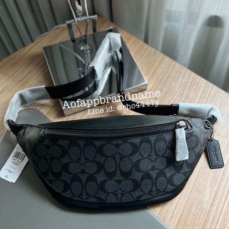ของแท้💯 COACH WARREN BELT BAG CANVAS F78777 ลายซี กระเป๋าคาดอก/คาดหลังใบเล็ก