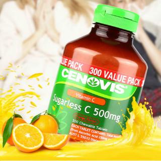 Cenovis Sugarless Vitamin C 500mg Chewable Tablets 300 Tablets แท็บเล็ตวิตามินเคปราศจากน้ำตาล