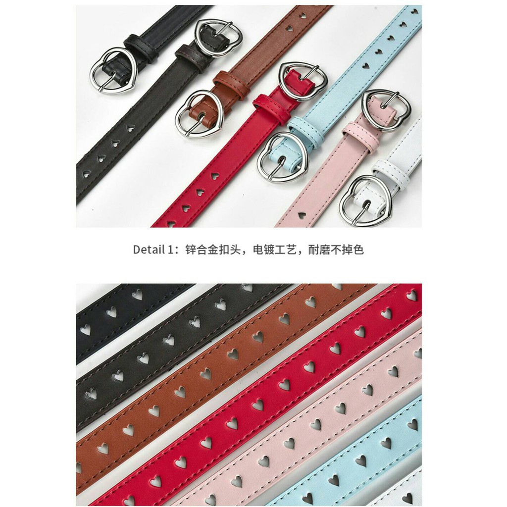 💌 พร้อมส่งจ้าา 💌 เข็มขัดสำหรับคุณผู้หญิง เข็มขัดหนัง Pu ลายหัวใจ  น่ารักมาก ใส่แมทได้ทั้งกางเกง กระโปรงเลยค่ะ รูปที่ 7