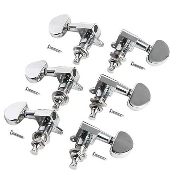 6pcs New Chrome Inline Guitar String Tuning Pegs Tuners Machine Head Professional Durable Head for Acoustic Electric Guitar 