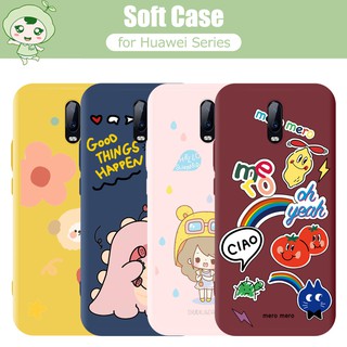 กรณี Huawei Y9 Prime 2019 P Smart Plus Y5P Y6P Y7P Y8P 2020 P20 P30 P40 Pro Plus Mate 30 10 20 Lite Nova 2i 3i 4 3e 4e 5T 5i 7i 6 SE 7 Pro Soft Case Flower Cartoon