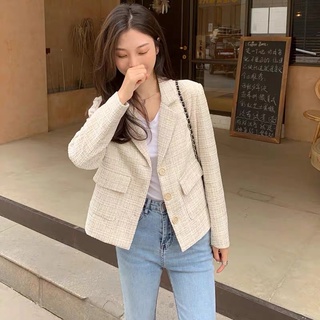 [𝗣𝗥𝗘-𝗢𝗥𝗗𝗘𝗥]🥐 Beige tweed เสื้อคลุมแขนยาวสีเบจ