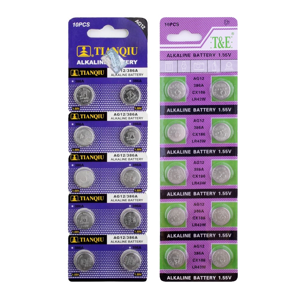 YCDC 20PCS 1.55V AG12 LR43 Alkaline Cell Coin Battery AG 12 LR43W LR1142 SR1142 386A CX186 Button Ba
