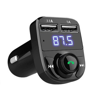 FM Transmitter เครื่องเล่นบลูทูธ MP3 USB พอร์ทคู่ LED 4.1A รองรับการ์ดความจำ