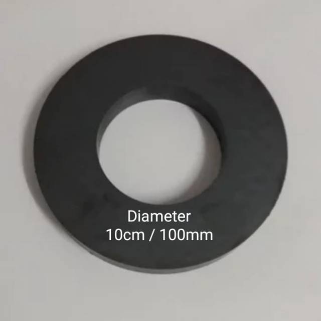 BLACK ROUND MAGNET STD HOLE FRIT FERRITE DIAMETER 10ซม. 100มม.