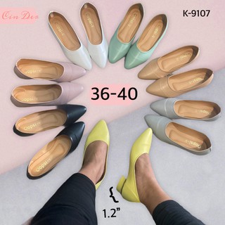 คัชชูดำ รองเท้าคัชชูสีดำ ส้นสูง (K9107) size 36-40