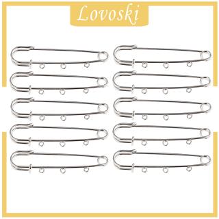 (lovoski) เข็มกลัด 3 หลุมขนาด 8x1 . 7 ซม. 10 ชิ้น