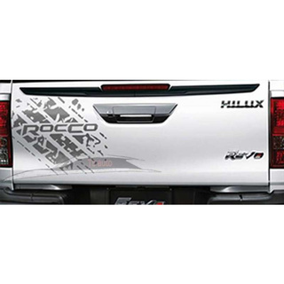 Sticker Rocco สีเทา สติ๊กเกอร์ ลาย ร็อคโค่ สีเทา Gray ใส่ Toyota Revo Revo Rocco