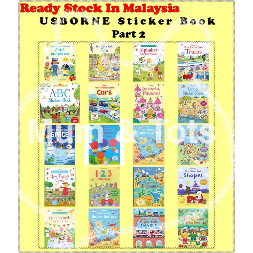 Usborne Book First sticker Book หนังสือกิจกรรมสําหรับเด็ก หนังสือเพื่อการศึกษา