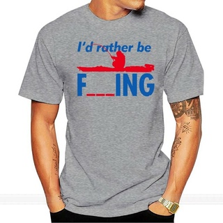 เสื้อยืดวินเทจSummer FING - เสื้อยืดลําลอง แขนสั้น พิมพ์ลาย Id Rather Be สําหรับผู้ชายS-5XL