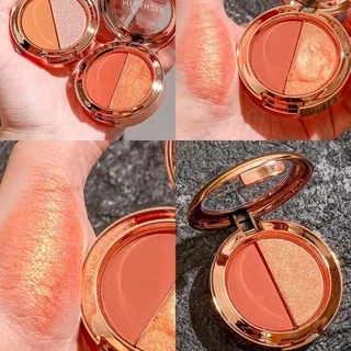 อายแชโดว์ทูโทน/สีฟักทอง เอิร์ธคัลเลอร์ แมทท์ โกลด์ กลิตเตอร์อายแชโดว์พาเลท