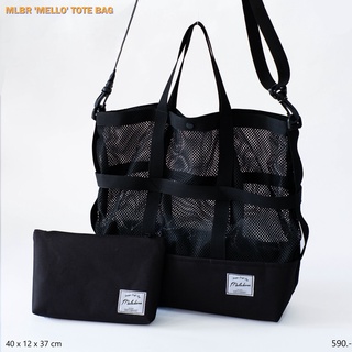 [ใช้โค้ด  SEPMLB ลดทันที 65.-] MLBR MELLO Tote bag กระเป๋าสะพายข้าง กระเป๋าไปยิม ผ้าตะข่าย