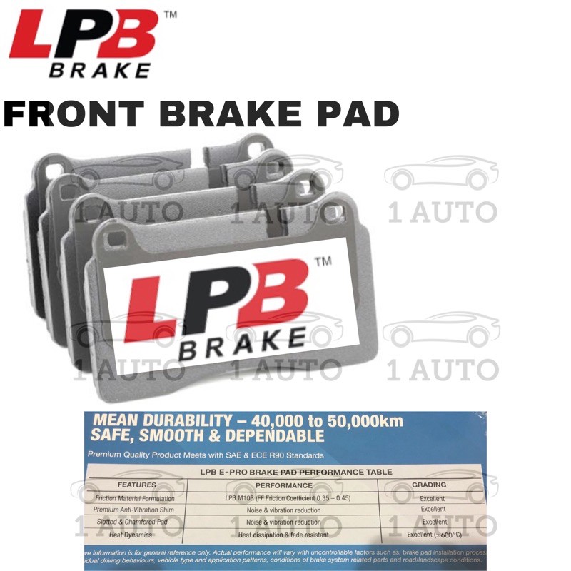 LPB E-PRO SEMI METALLIC ผ้าเบรคหน้า VW TOUAREG 7L6 3.6 FSI V6 7P5 3.6